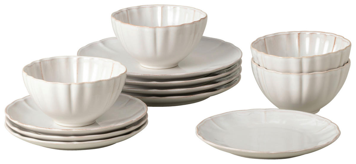 KOMBISERVICE Weiß ALENTEJO 12-teilig 4 Personen  - Weiß, Basics, Keramik - Costa Nova