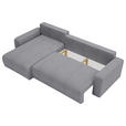 ECKSOFA in Cord Grau  - Schwarz/Grau, MODERN, Kunststoff/Textil (150/245cm) - Carryhome