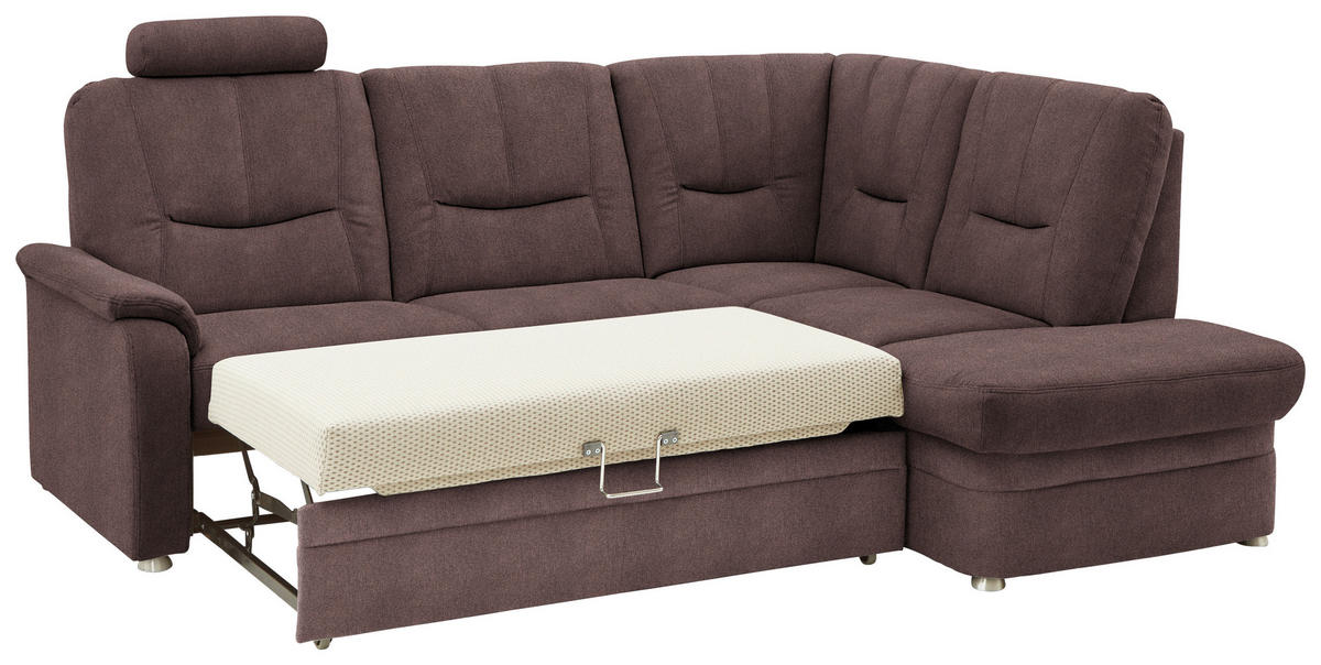 ECKSOFA Chenille Braun  - Schwarz/Braun, Konventionell, Kunststoff/Textil (235/185cm) - Beldomo Comfort