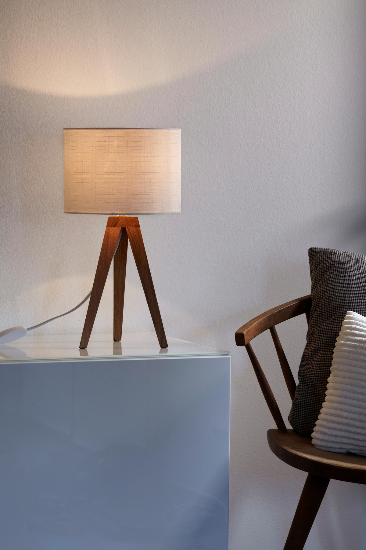 TISCHLEUCHTE - Eichefarben, Basics, Holz/Textil (22,5/44cm) - Markslöjd