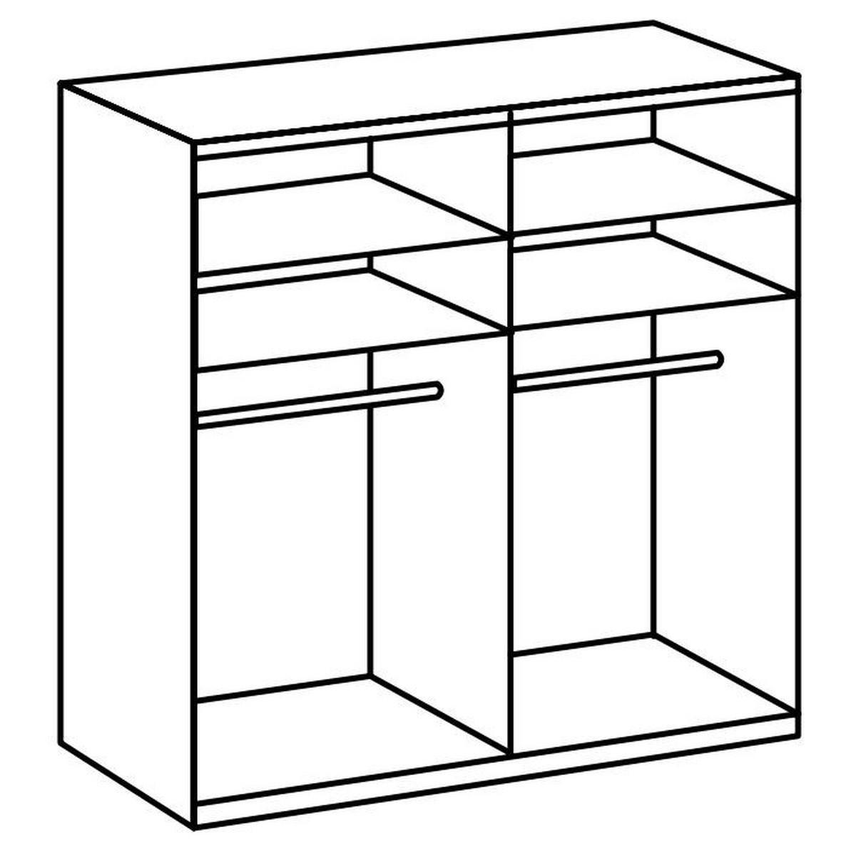 DREHTÜRENSCHRANK in Graphitfarben, Eichefarben  - Chromfarben/Eichefarben, Modern, Holzwerkstoff (200/236/58cm) - MID.YOU