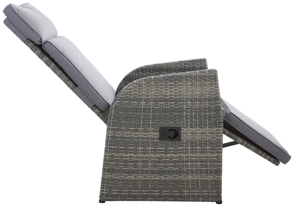GARTEN-RELAXSESSEL 57/73/105 cm  - Grau, MODERN, Kunststoff/Textil (57/73/105cm) - Ambia Garden