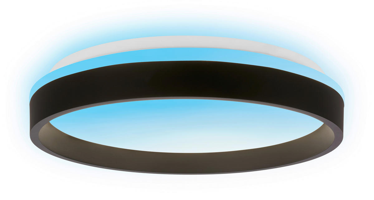 LED-DECKENLEUCHTE Aurie Glow 39/8 cm   - Schwarz, KONVENTIONELL, Kunststoff (39/8cm) - Briloner