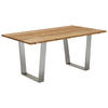 GARTENTISCH 200/95/76 cm Holz, Metall rechteckig  - Silberfarben/Teakfarben, Design, Holz/Metall (200/95/76cm)