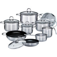 KOCHTOPFSET ALARA 8-teilig  - Klar/Edelstahlfarben, Basics, Glas/Metall - GSW