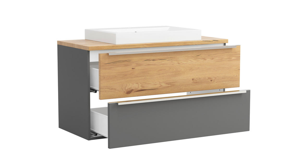 BADEZIMMER 2-teilig  in  - Wildeiche/Weiß, Trend, Glas/Holzwerkstoff (100/200/47cm) - Held