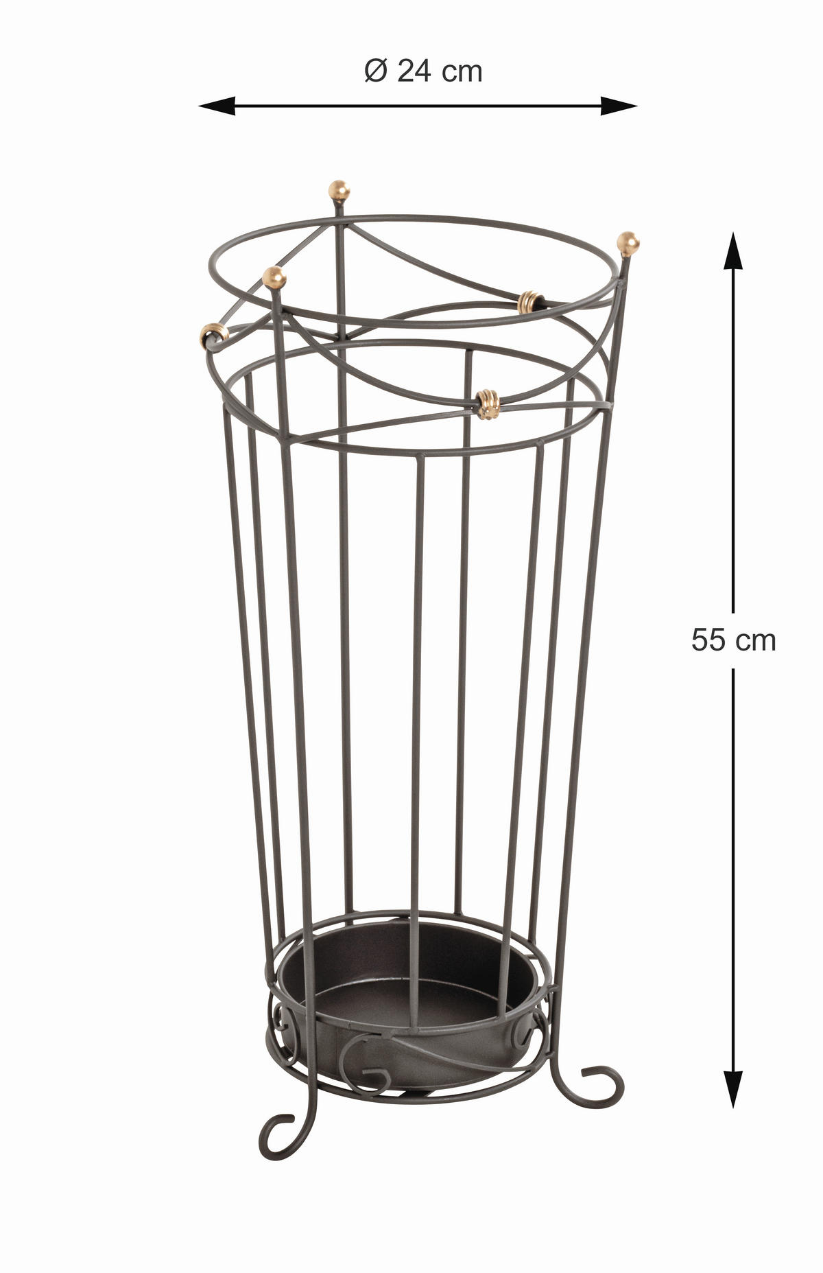 STOJAN NA DEŠTNÍKY, antracitová - antracitová, Konvenční, kov (24/55cm) - Carryhome