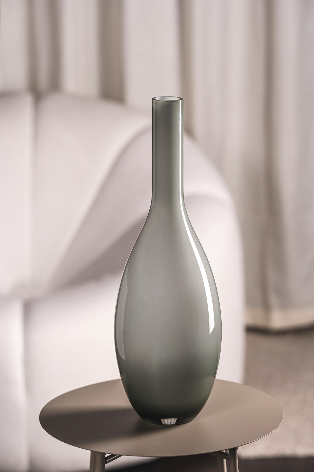 VASE  - Grau, Design, Glas (17,5/50/17,5cm) - Leonardo
