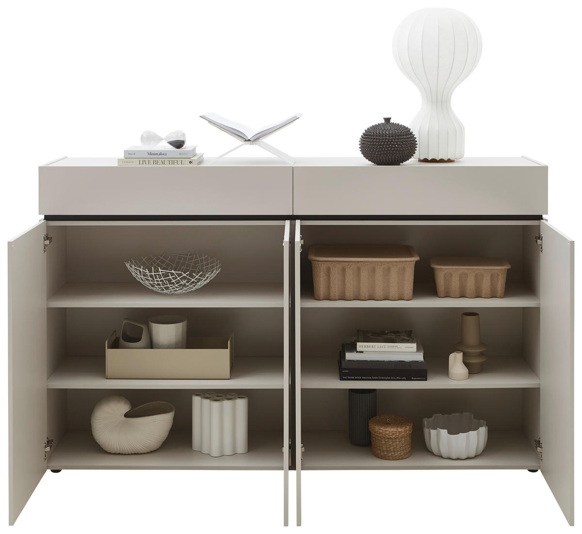 SIDEBOARD 180/111/40 cm  in Kaschmir  - Kaschmir/Schwarz, Design, Holzwerkstoff/Kunststoff (180/111/40cm) - Voleo