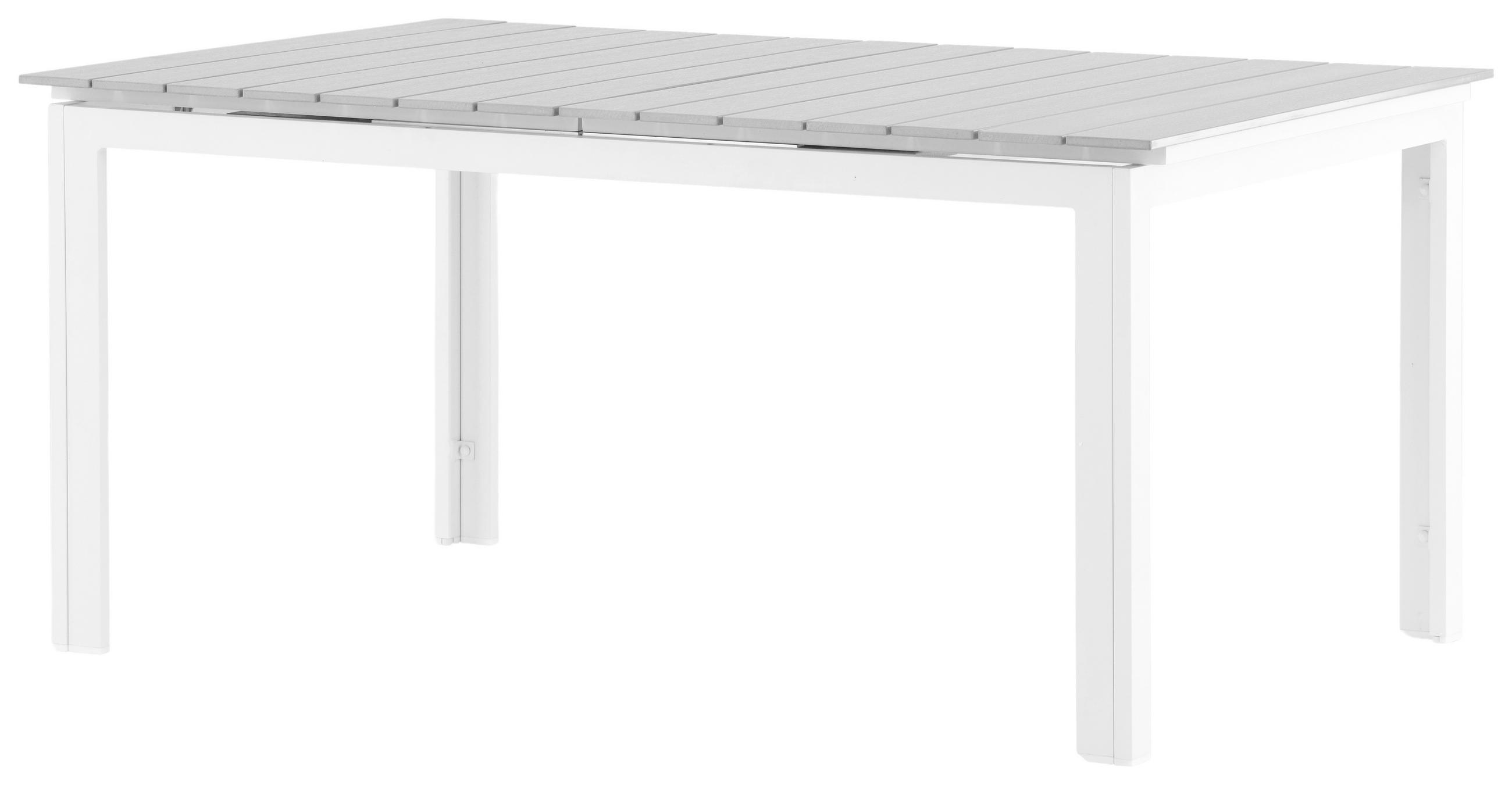 GARTENTISCH 160/100/75 cm Metall rechteckig  - Weiß/Grau, KONVENTIONELL, Metall (160/100/75cm) - Gardenson