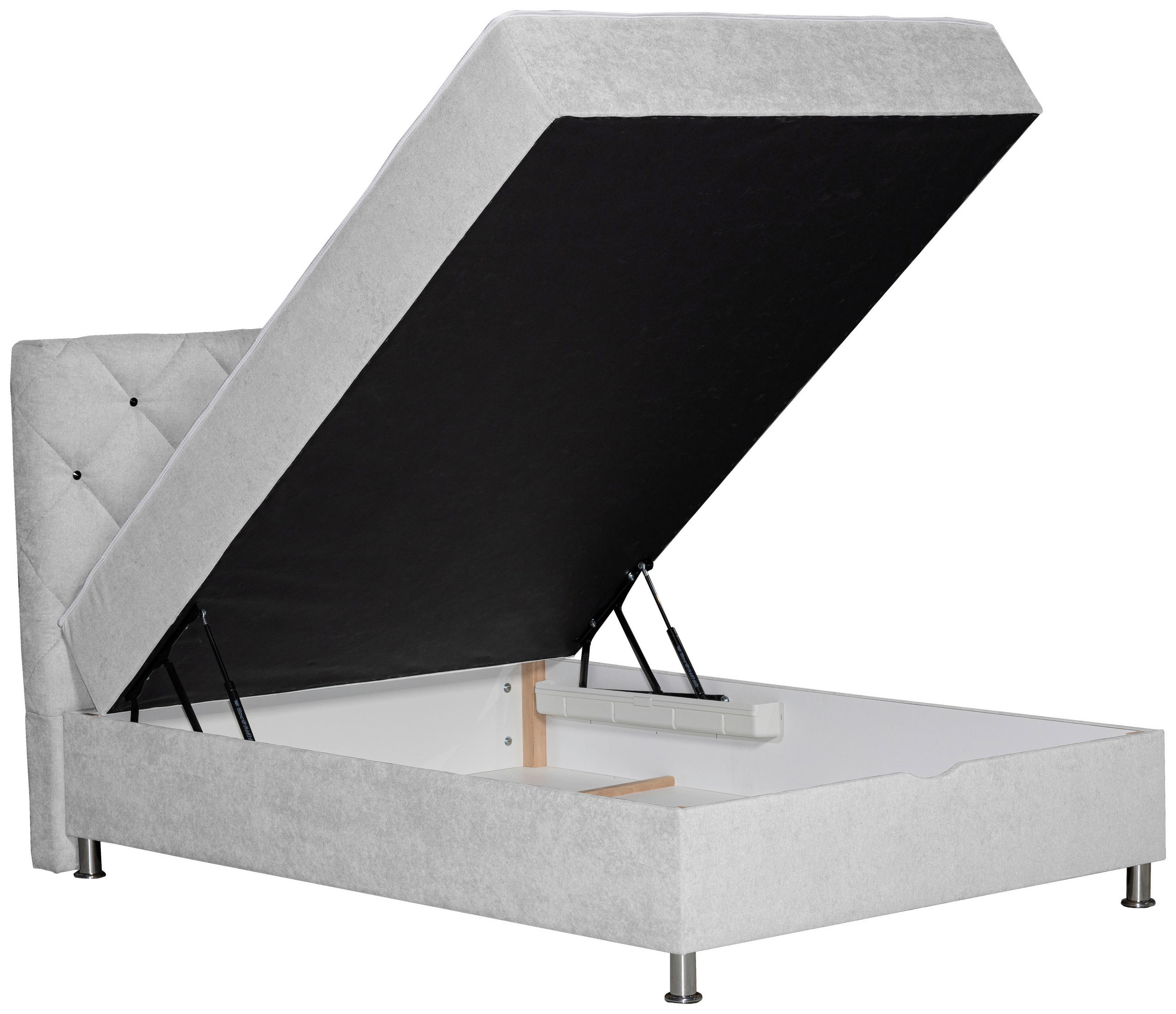 BOXBETT 120/200 cm  in Naturfarben  - Chromfarben/Naturfarben, Design, Kunststoff/Textil (120/200cm) - Boxxx
