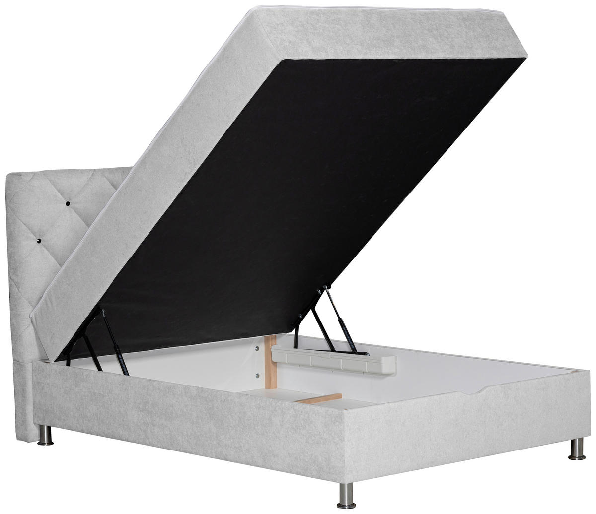 BOXBETT 120/200 cm  in Naturfarben  - Chromfarben/Naturfarben, Design, Kunststoff/Textil (120/200cm) - Boxxx