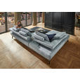 ECKSOFA Fino in Chenille Hellblau Rückenkissen, Rücken echt, Sitztiefenverstellung  224/305 cm  - Schwarz/Hellblau, Design, Textil/Metall (224/305cm) - Dieter Knoll