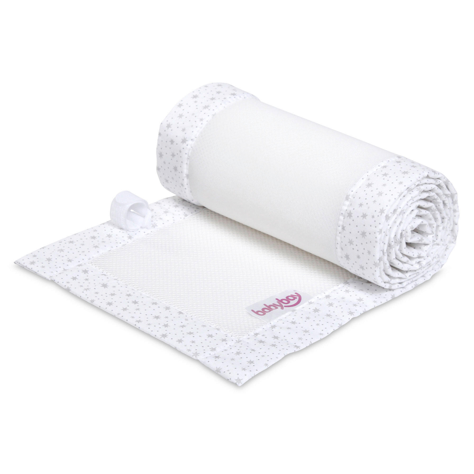 NESTCHEN babybay Nestchen 3D Mesh  - Weiß, Basics, Naturmaterialien (200/24/2cm) - Tobi