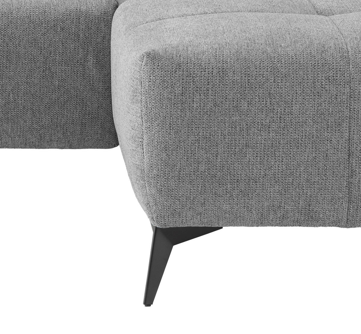 ECKSOFA in Chenille Silberfarben  - Silberfarben/Schwarz, Modern, Textil/Metall (258/180cm) - Livetastic
