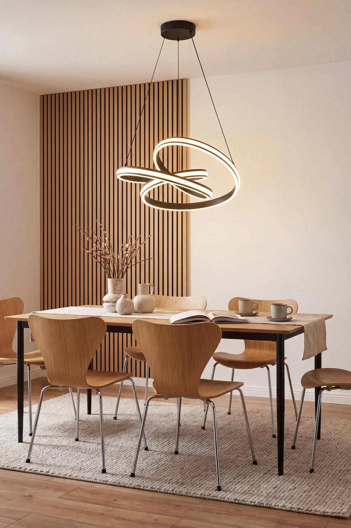 LED-HÄNGLAMPA 48/52/120 cm  - vit/svart, Design, metall/plast (48/52/120cm) - Novel