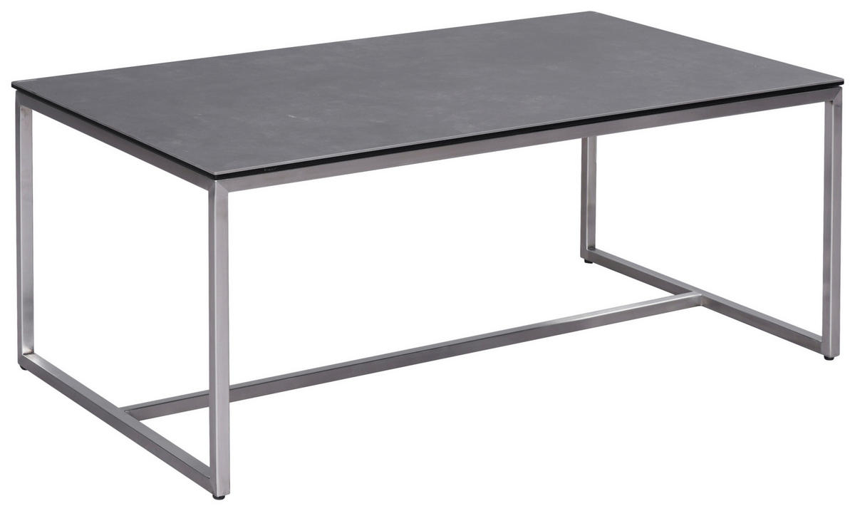 COUCHTISCH in Metall, Glas, Keramik 100/60/42 cm  - Edelstahlfarben/Anthrazit, Design, Glas/Keramik (100/60/42cm) - Novel