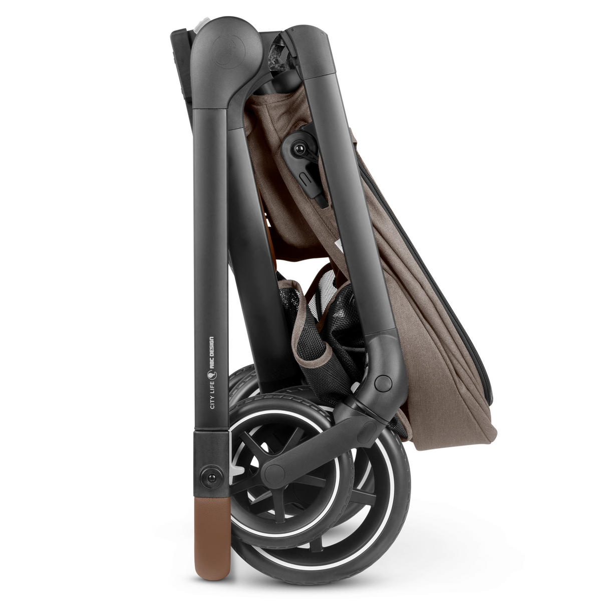 KINDERWAGENSET  City Life All in One Set  Nature  - Graubraun/Schwarz, Basics, Textil/Metall (82/52/107,5cm) - ABC Design