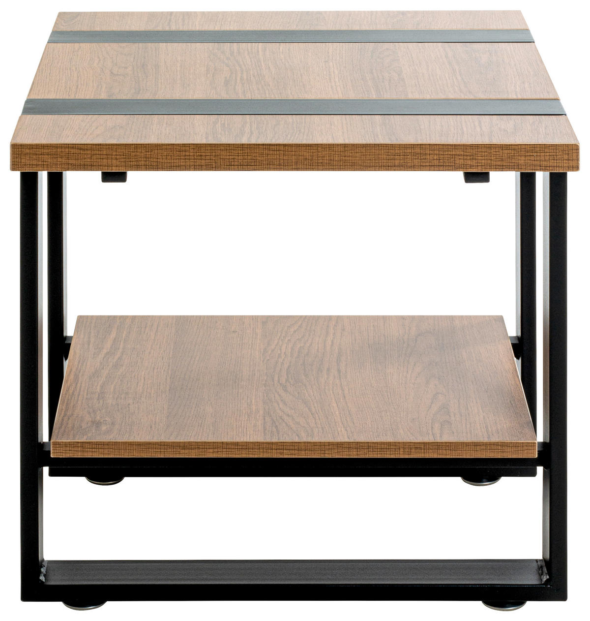 BEISTELLTISCH in Metall, Holzwerkstoff 45/45/45 cm  - Eichefarben/Schwarz, Design, Holzwerkstoff/Metall (45/45/45cm)