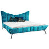 POLSTERBETT Türkis 180/200 cm  - Türkis/Silberfarben, Design, Textil/Metall (180/200cm) - Bretz