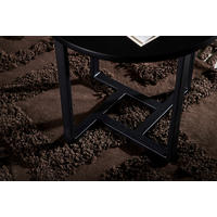 COUCHTISCH furniert 50/50/45 cm rund Schwarz  - Schwarz, Design, Holz/Metall (50/50/45cm) - Livetastic