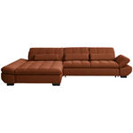 ECKSOFA  in Flachgewebe Rostfarben  204/341 cm  - Rostfarben/Schwarz, Design, Textil/Metall (204/341cm) - Xora