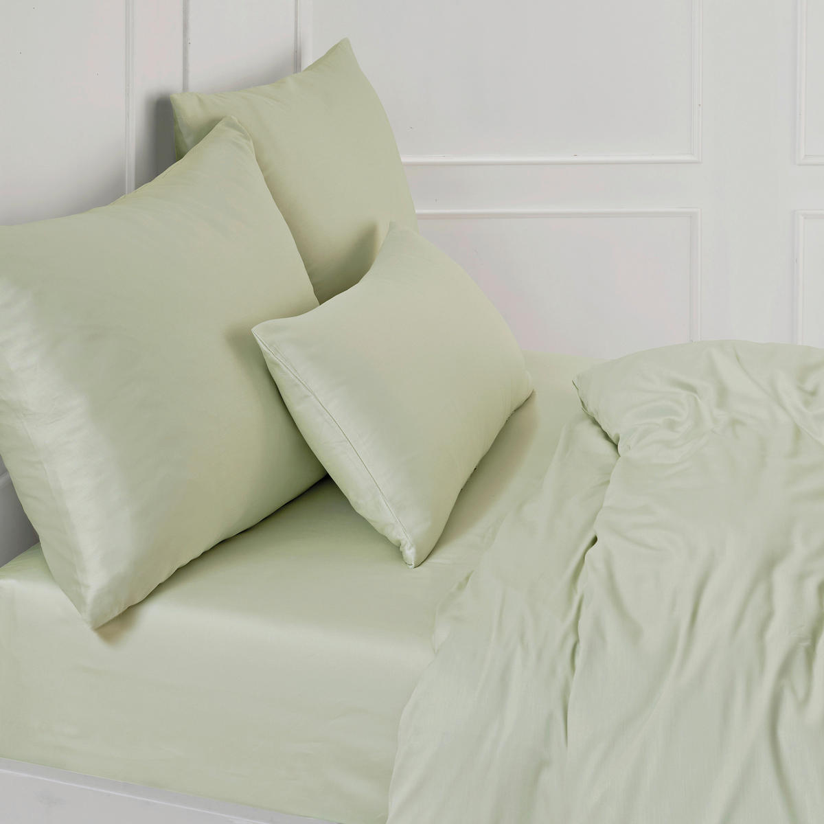 BETTWÄSCHE 2-teilig Satin 140/220 cm  - Hellgrün, Design, Textil (140/220cm) - Florella