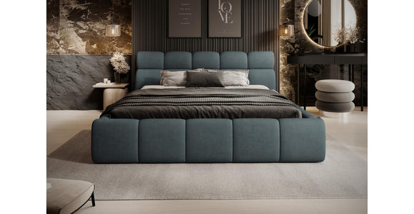 POLSTERBETT 160/200 cm,  in Petrol, Graublau,  - Graublau/Petrol, Design, Kunststoff/Textil (160/200cm) - Esposa