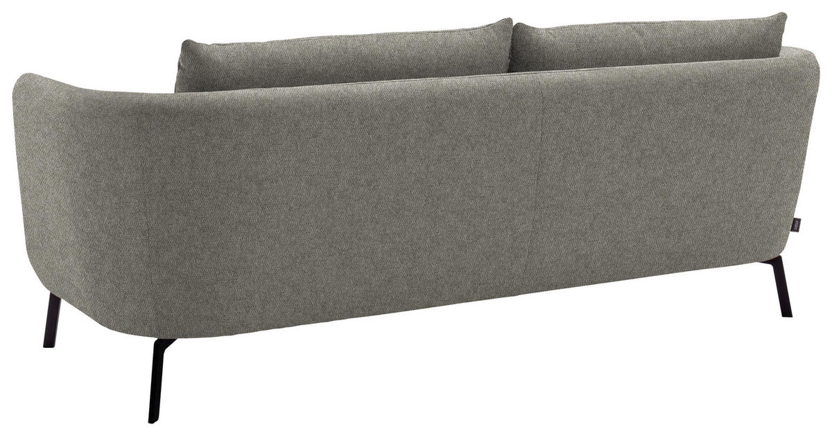 3-SITZER-SOFA Flachgewebe Alufarben  - Schwarz/Alufarben, Design, Textil/Metall (210/71/91cm) - Schöner Wohnen
