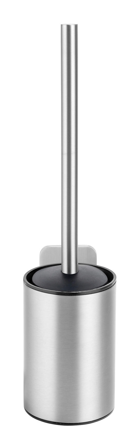 WC-BÜRSTENGARNITUR - Edelstahlfarben/Schwarz, KONVENTIONELL, Kunststoff/Metall (9/13,5/37cm) - Wenko