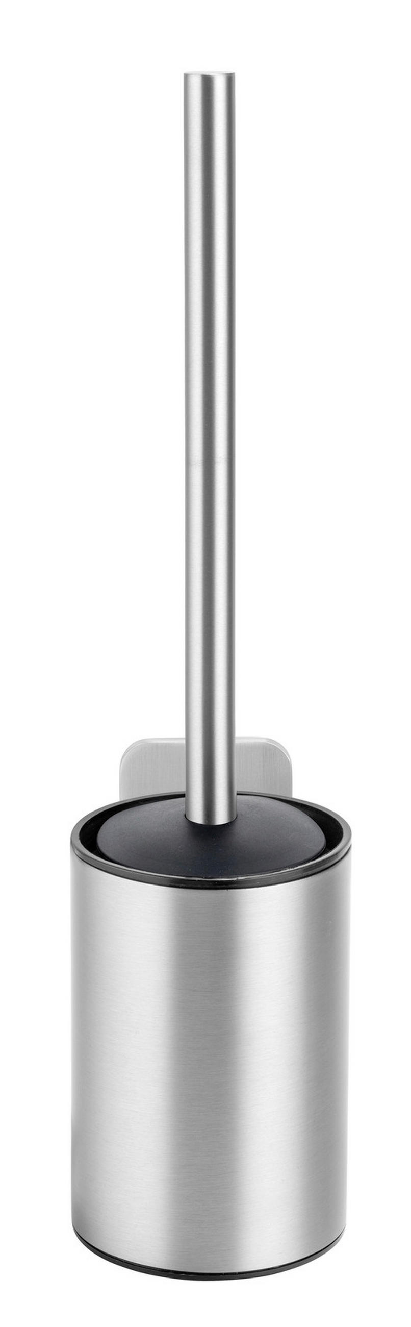 WC-BÜRSTENGARNITUR - Edelstahlfarben/Schwarz, KONVENTIONELL, Kunststoff/Metall (9/13,5/37cm) - Wenko