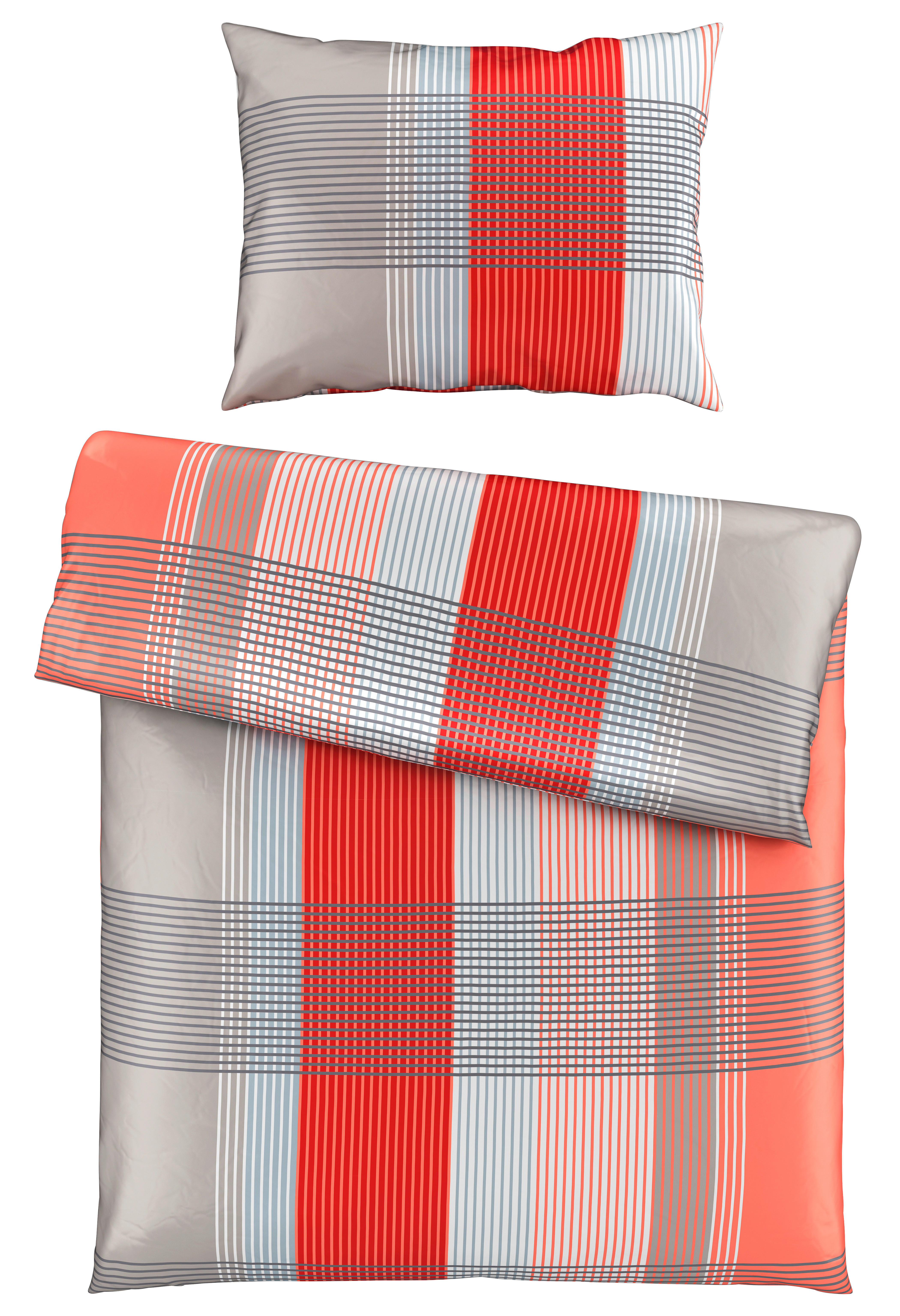 POSTELJINA CHECKERS 140/200 cm saten crvena  - crvena, Konvencionalno, tekstil (140/200cm) - Boxxx
