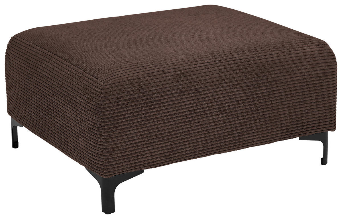 HOCKER in Textil Dunkelgrau  - Dunkelgrau/Schwarz, Konventionell, Textil/Metall (99/46/77cm) - Carryhome