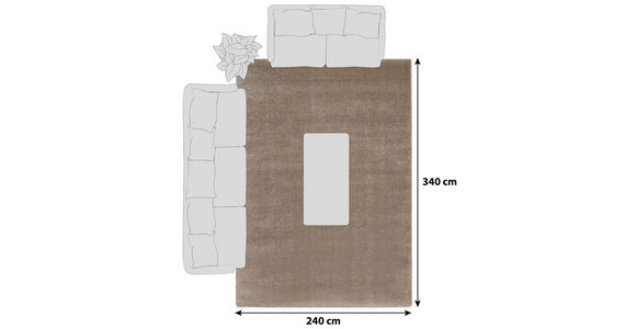 HOCHFLORTEPPICH 240/340 cm Bellevue Beige  - Beige, Basics, Textil (240/340cm) - Novel