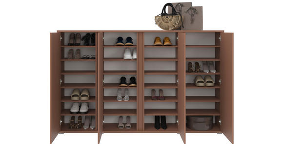 SCHUHSCHRANK 192,7/120/33,8 cm - Terracotta, Design, Holzwerkstoff/Kunststoff (192,7/120/33,8cm) - Xora