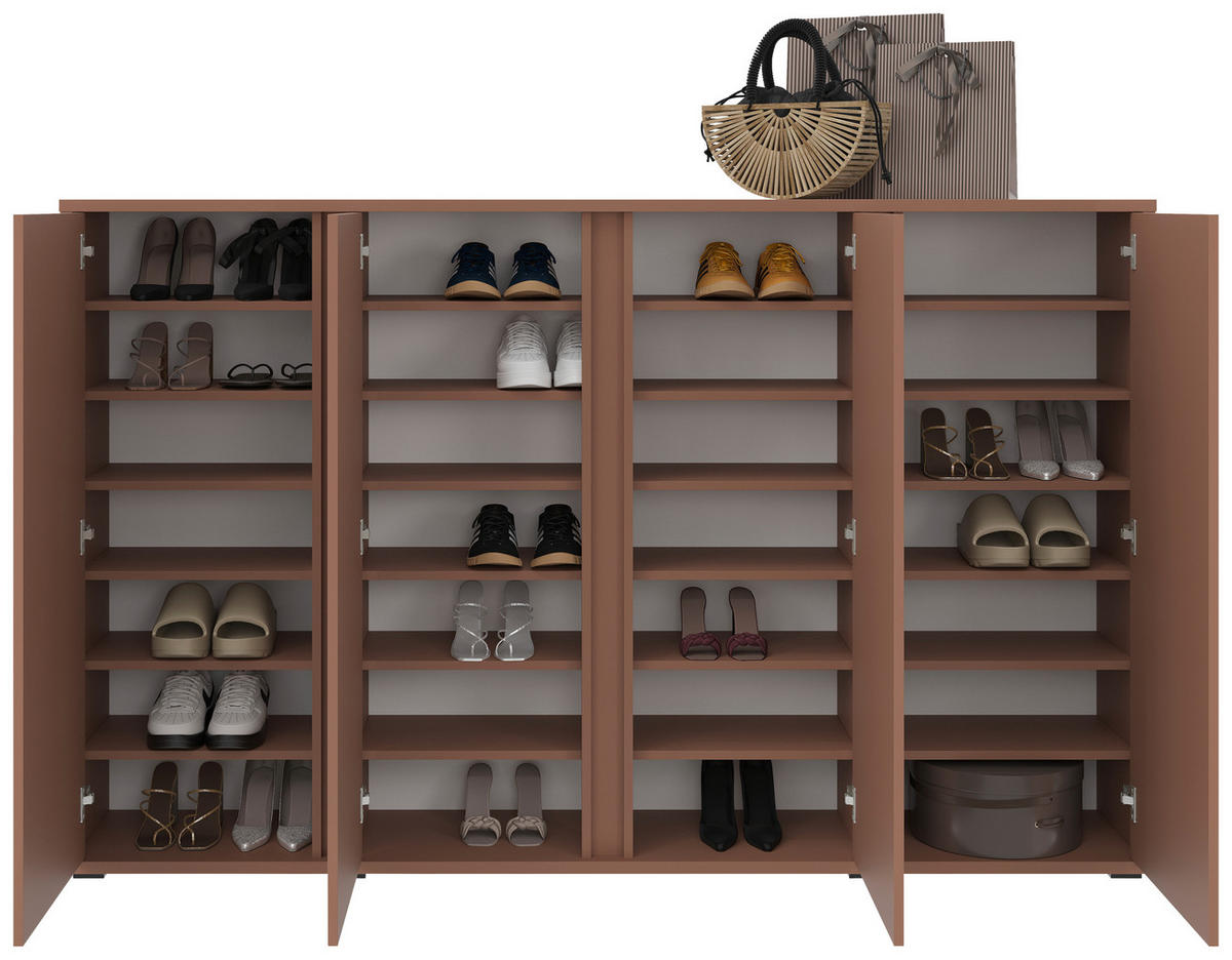 SCHUHSCHRANK  in 192,7/120/33,8 cm  - Anthrazit/Terracotta, Design, Holzwerkstoff/Kunststoff (192,7/120/33,8cm) - Xora