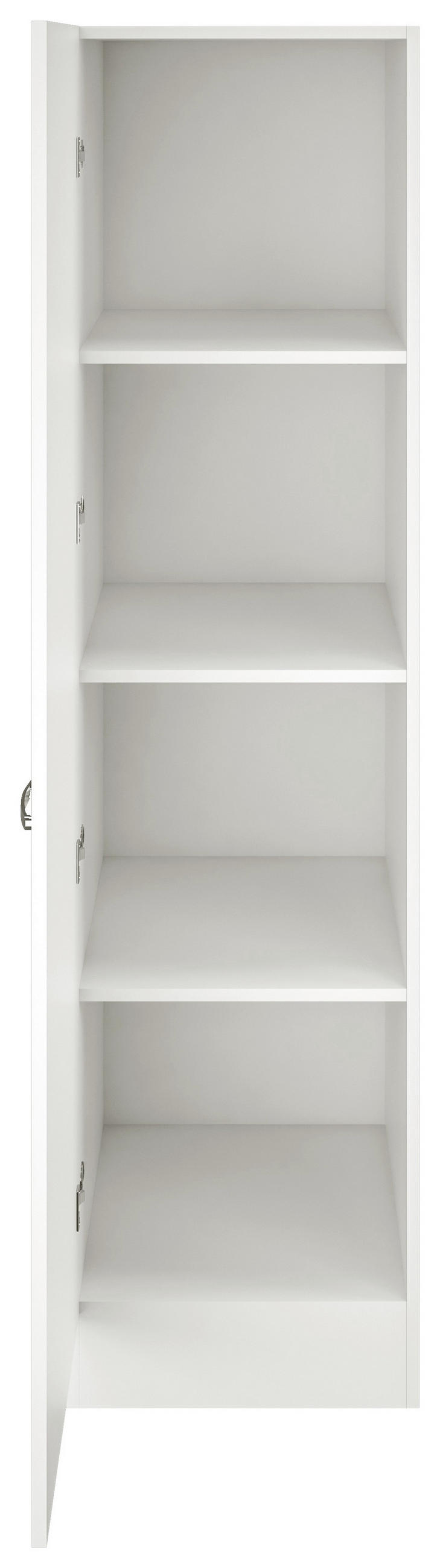 GESCHIRRSCHRANK 50/200/57 cm  in Weiß, Weiß Hochglanz  - Edelstahlfarben/Weiß Hochglanz, MODERN, Holzwerkstoff/Metall (50/200/57cm) - FlexWell