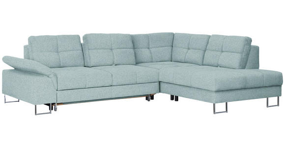 ECKSOFA in Flachgewebe Türkis  - Türkis, Design, Textil/Metall (296/229cm) - Novel