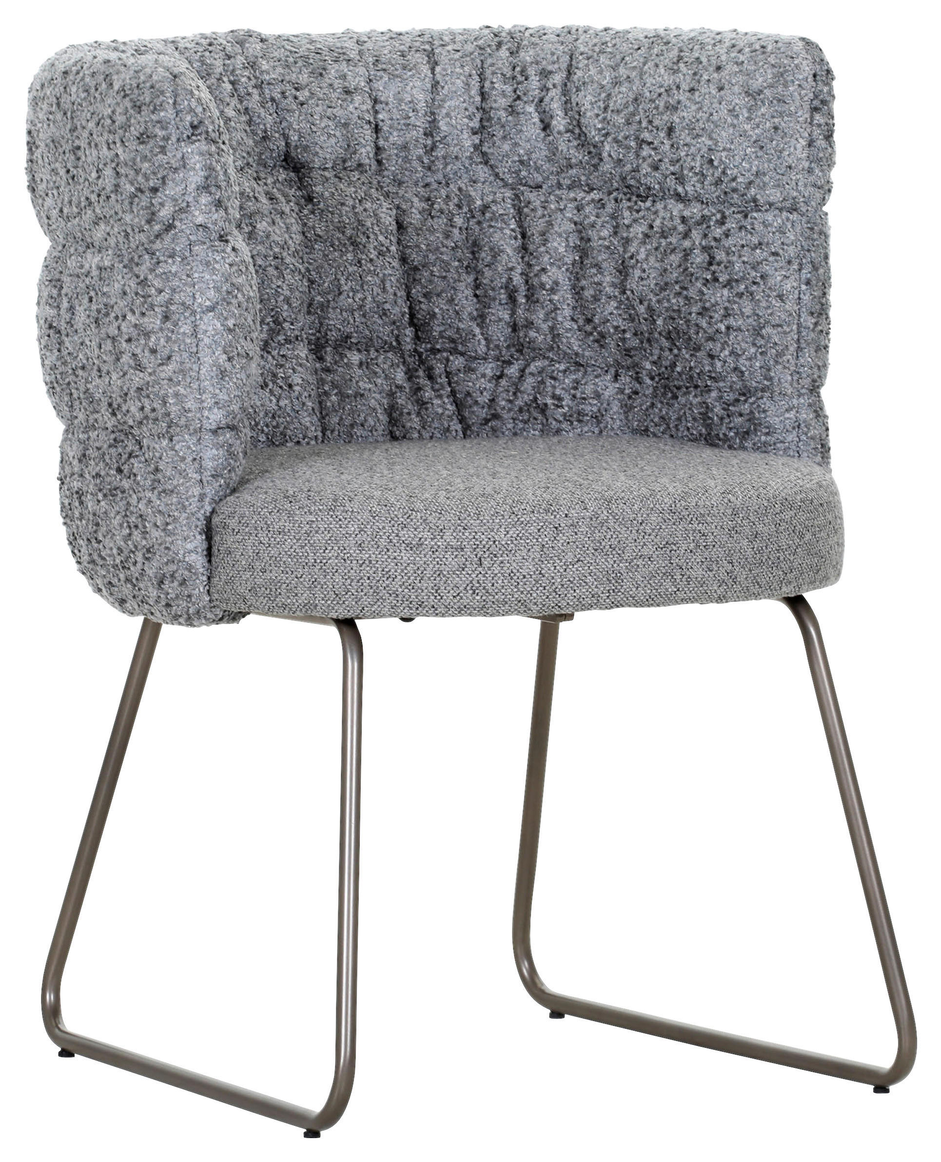 STUHL - Graubraun/Bronzefarben, Design, Textil/Metall (62/80/62cm) - Novel