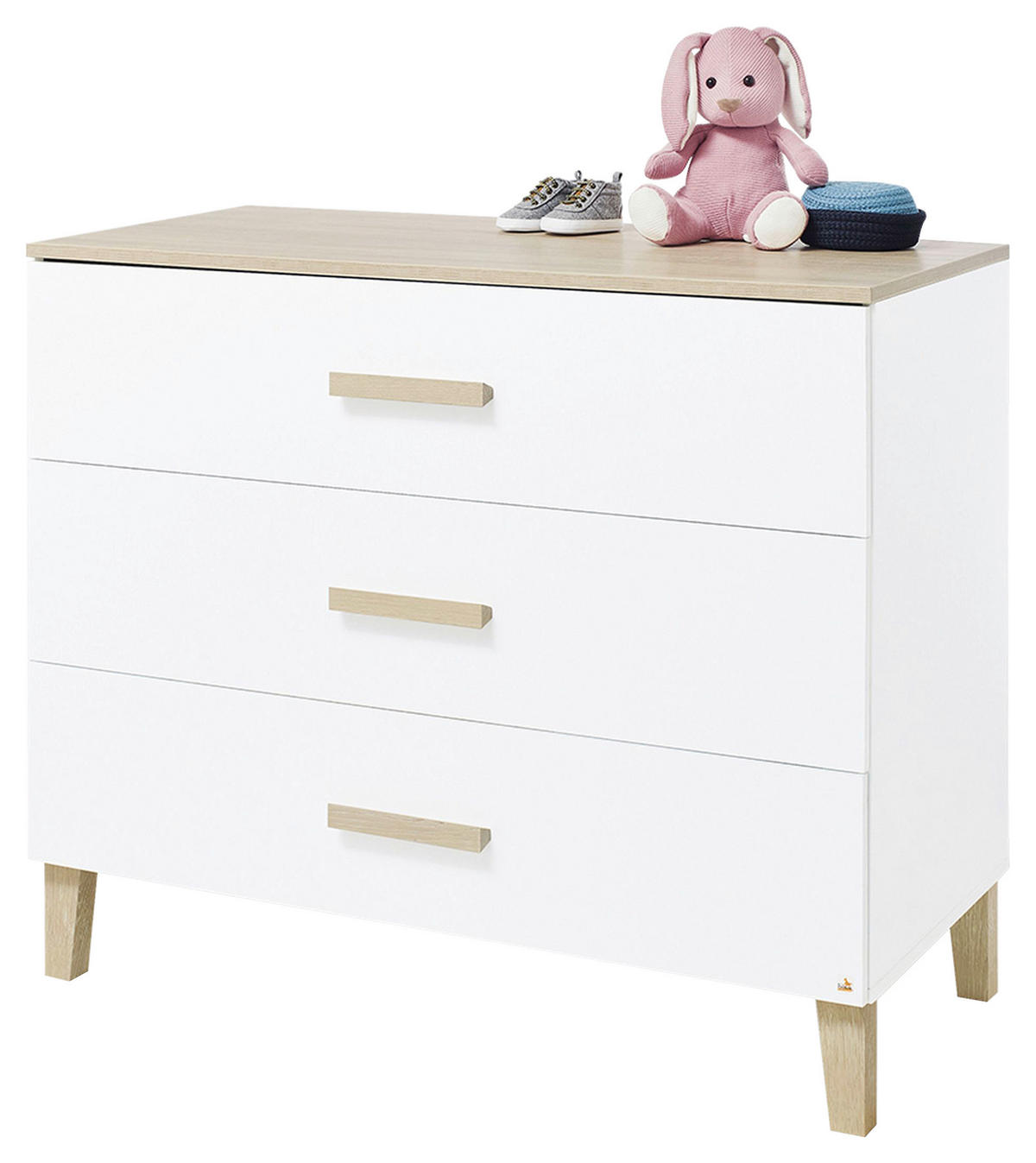 WICKELKOMMODE LUMI 110/101/56-77 cm  - Eichefarben/Weiß, Design, Holz/Holzwerkstoff (110/101/56-77cm) - Pinolino