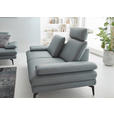 2,5-SITZER in Echtleder Grau  - Schwarz/Grau, Design, Leder/Metall (196/86/104cm) - Dieter Knoll