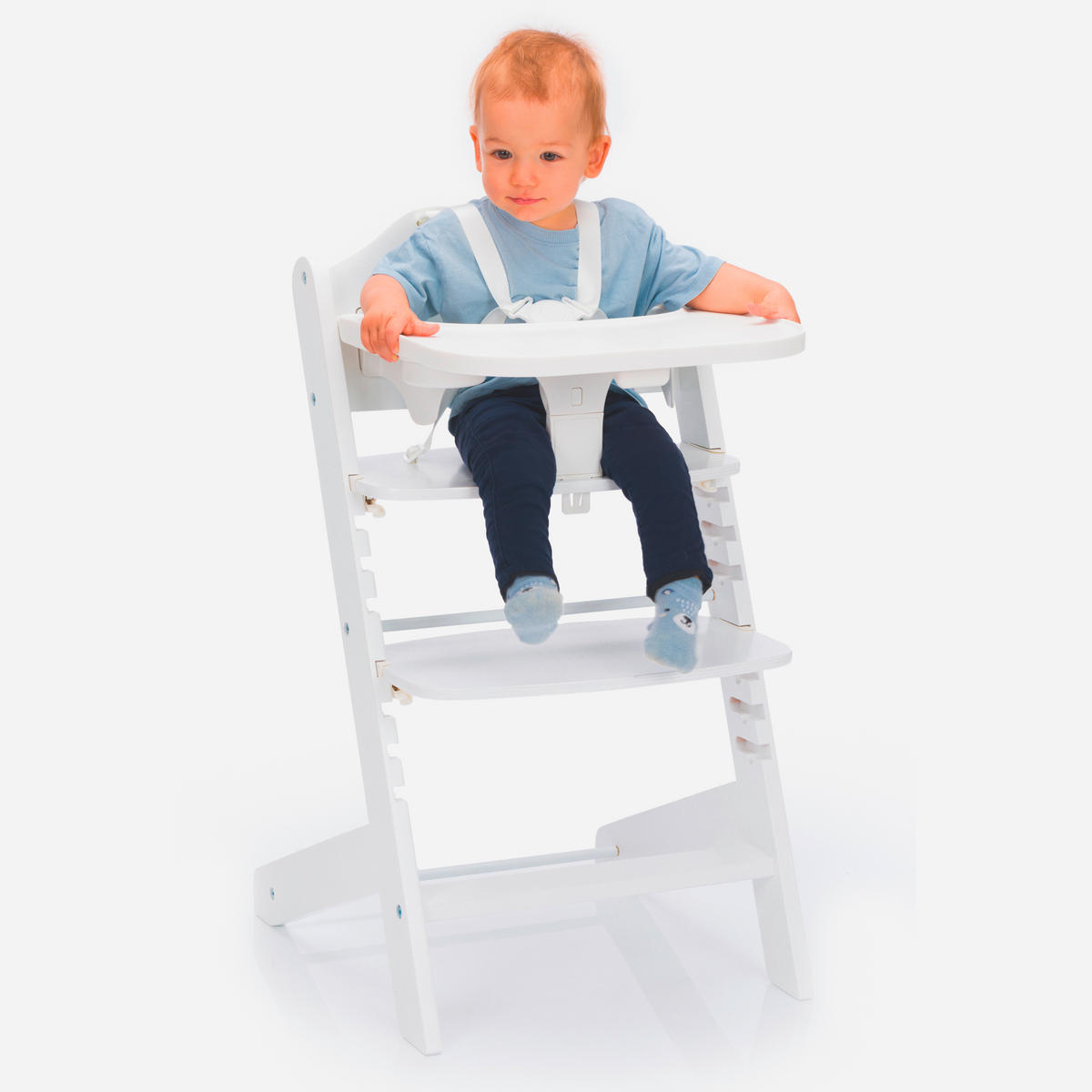 VYSOKÁ ŽIDLE, buk, bílá - bílá, Basics, dřevo (51/81/45cm) - Fillikid