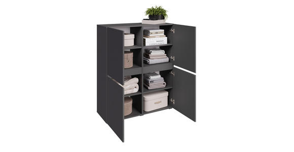 HIGHBOARD  99,4/119,4/39,8 cm  - Anthrazit/Schwarz, Design, Holzwerkstoff/Kunststoff (99,4/119,4/39,8cm) - Xora