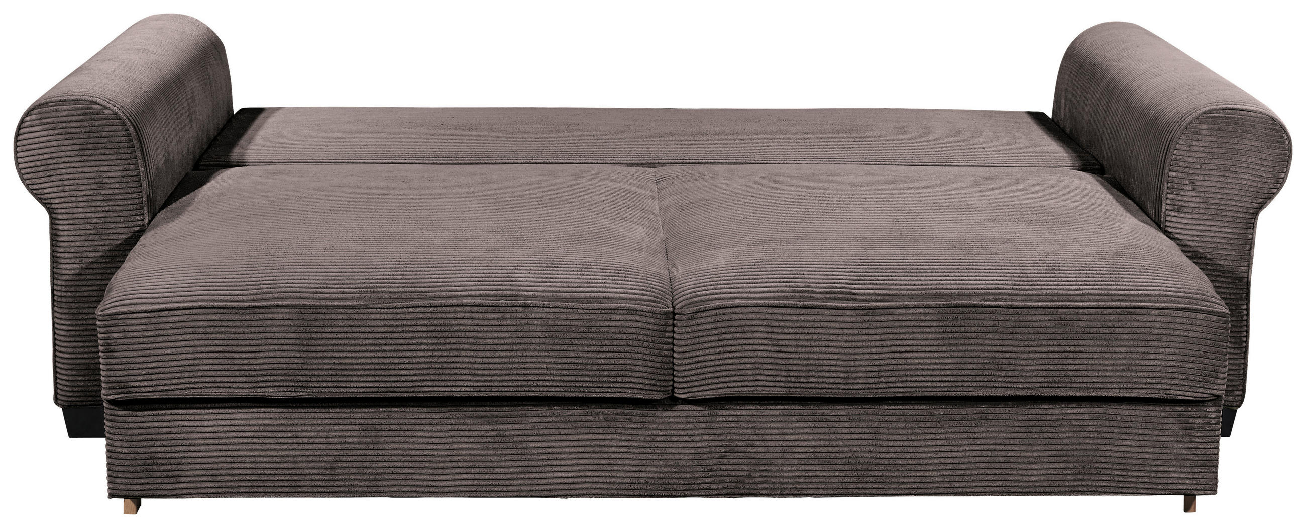 SCHLAFSOFA  mit Stoffauswahl, Liegefunktion, Rücken echt Cord Braun  - Schwarz/Braun, KONVENTIONELL, Kunststoff/Textil (247/95/125cm) - Hom`in