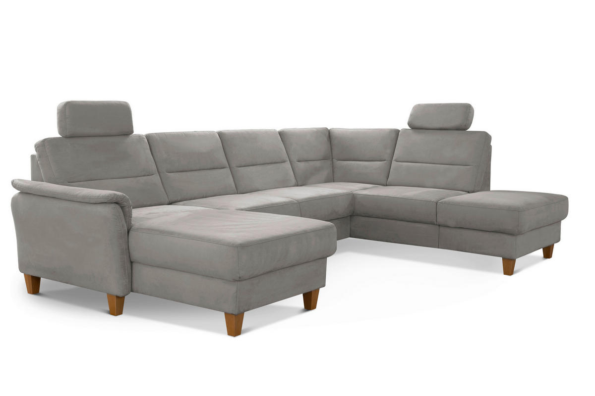 WOHNLANDSCHAFT in Mikrofaser Anthrazit  - Eichefarben/Anthrazit, Konventionell, Holz/Textil (163/308/212cm) - Sit & More