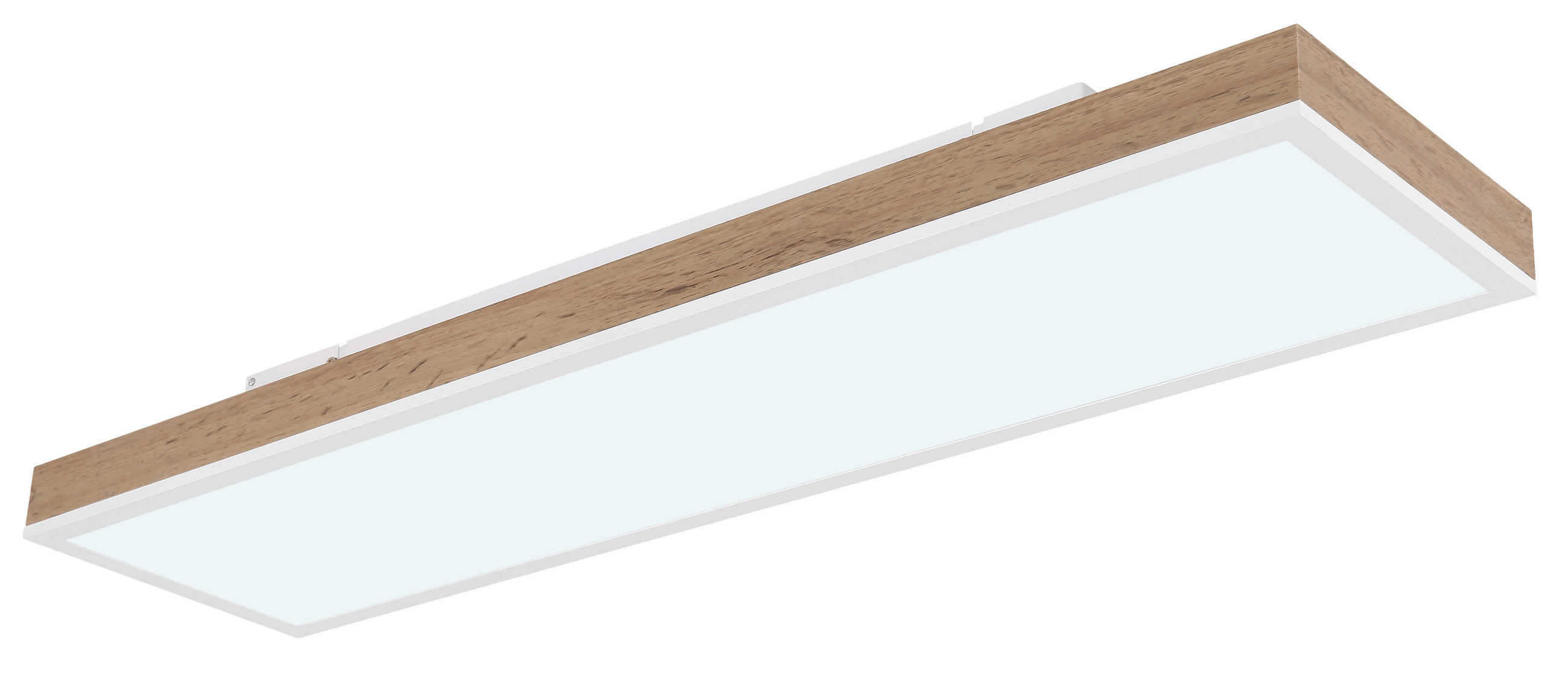 LED-DECKENLEUCHTE 24 W 80/20/7,8 cm - Weiss/Dunkelbraun, Natur, Holzwerkstoff/Kunststoff (80/20/7,8cm) - Globo