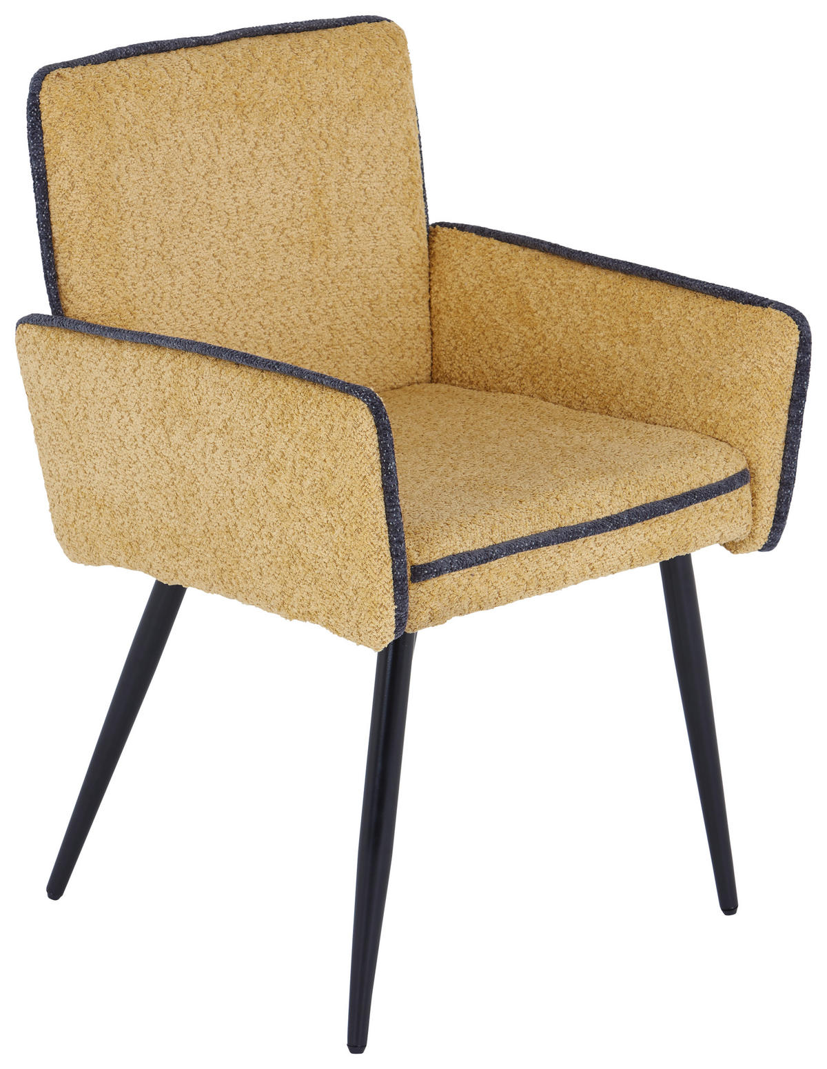 ŽIDLE S PODRUČKAMI, železo, vzhled lnu, žlutá - černá/žlutá, Moderní, kov/textil (57/84/57cm) - MID.YOU
