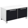 GARDEROBENBANK Santina  in 84/45/40 cm  - Chromfarben/Anthrazit, Design, Glas/Metall (84/45/40cm)