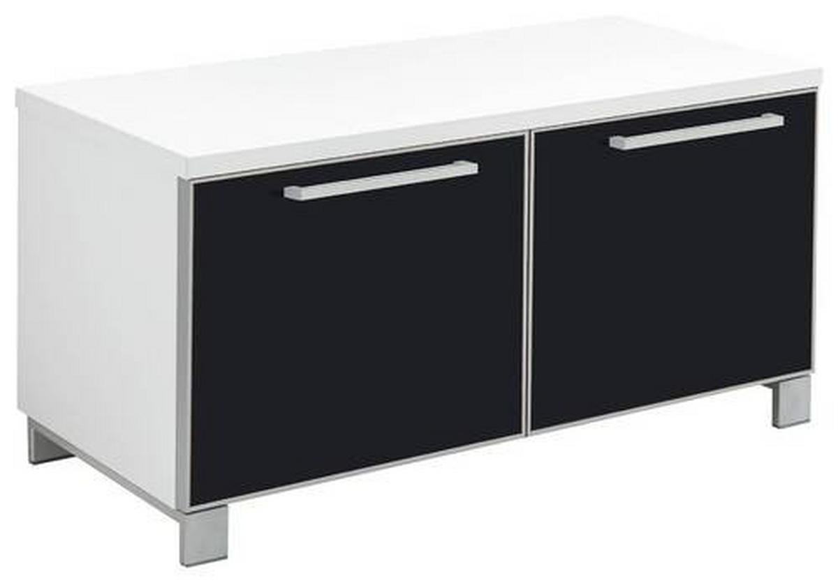 GARDEROBENBANK Santina  in 84/45/40 cm  - Chromfarben/Anthrazit, Design, Glas/Metall (84/45/40cm)
