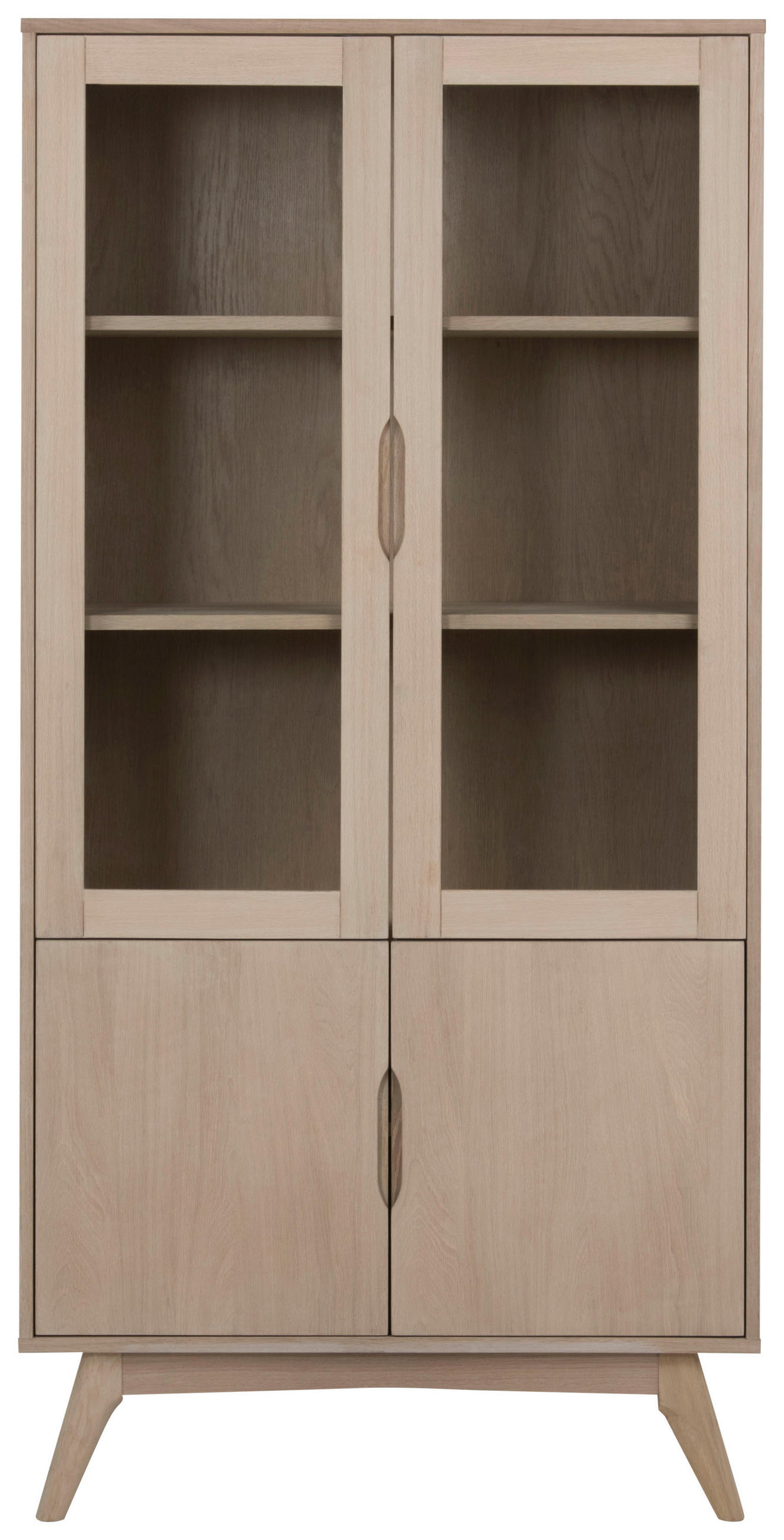 VITRINA, furnirano hrast barve hrasta - barve hrasta, Moderno, steklo/les (94/192/40cm) - MID.YOU